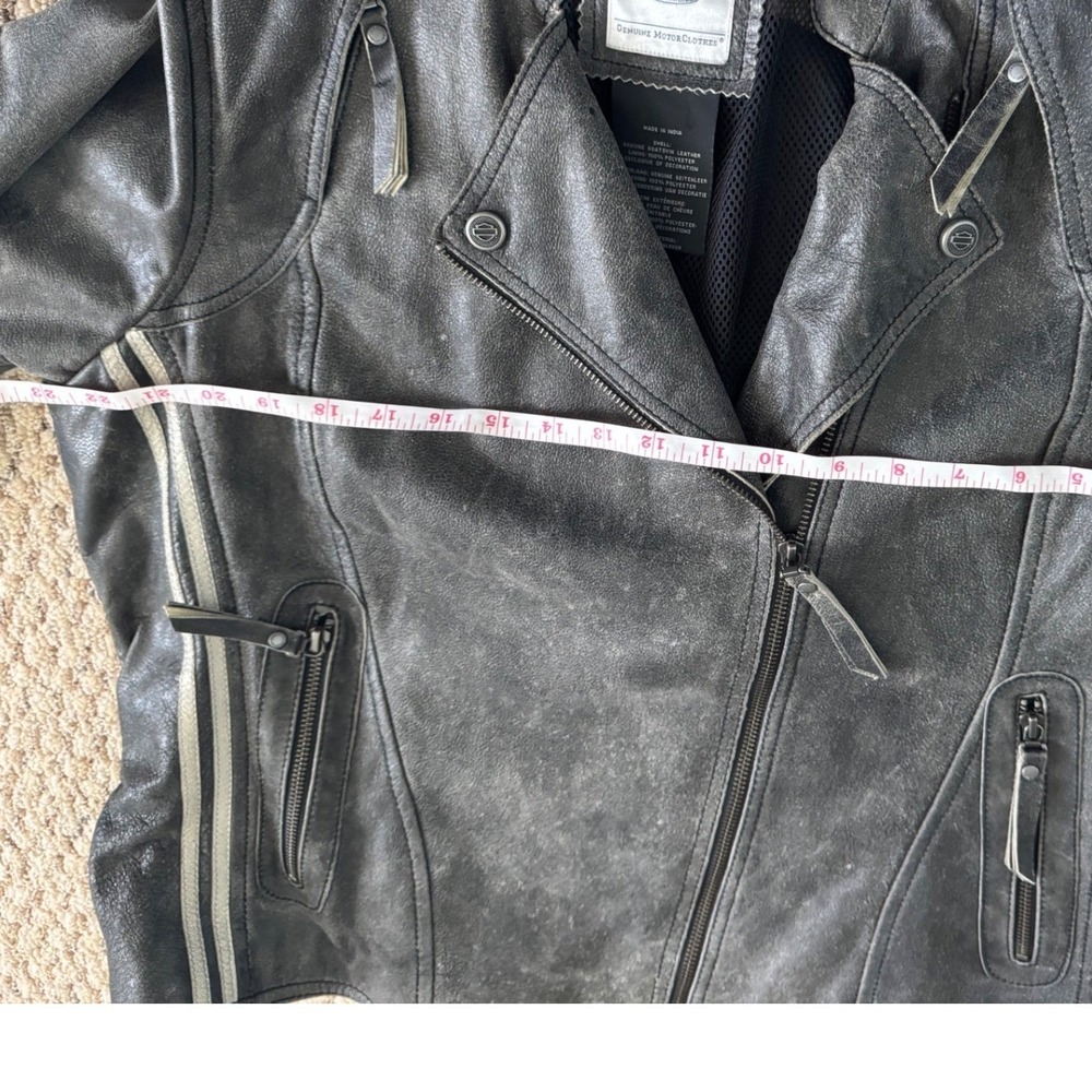 Harley Davidson Genuine Motorclothes Embrace Goatskin Leather Biker Jacket Large - Picture 14 of 14